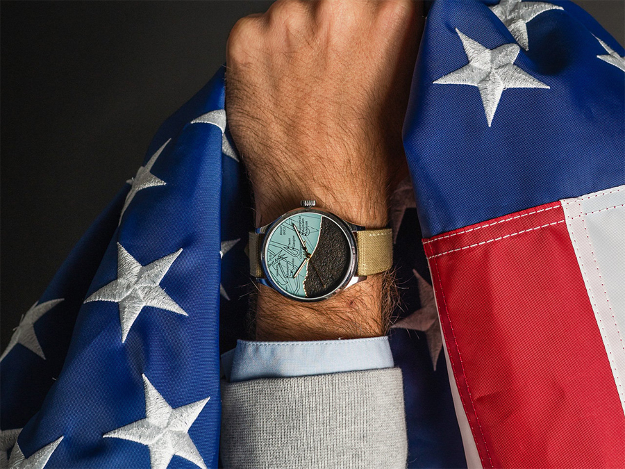 Col&McArthur Normandie 1944 Watch Honors D-Day with Real WWII Materials Col&McArthur Normandie 1944 Watch Honors D-Day with Real WWII Materials