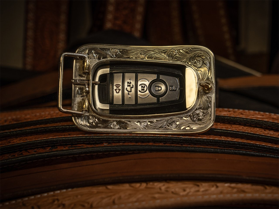 Ford Turns the Classic Western Belt Buckle into a Truck Key Holder