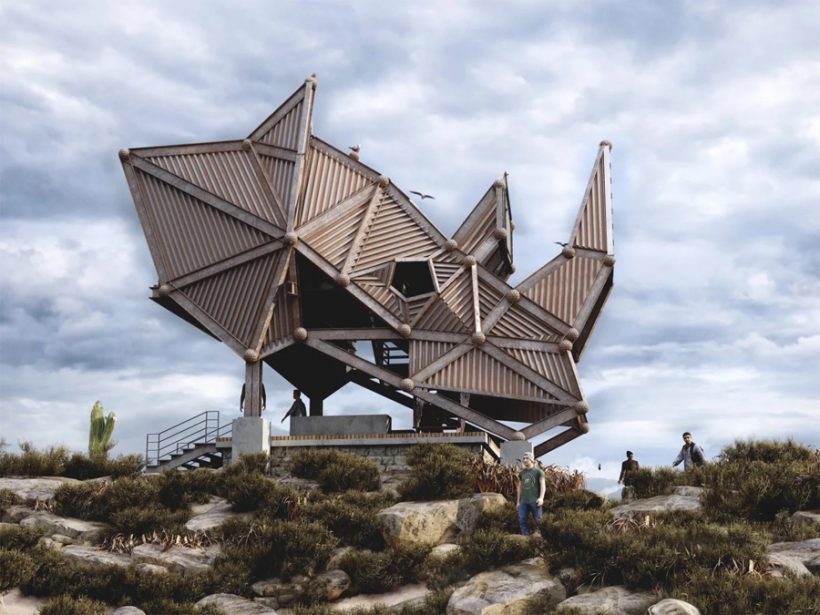 Kifaru Point - A Rhino-Shaped Safari Deck by Thilina Liyanage