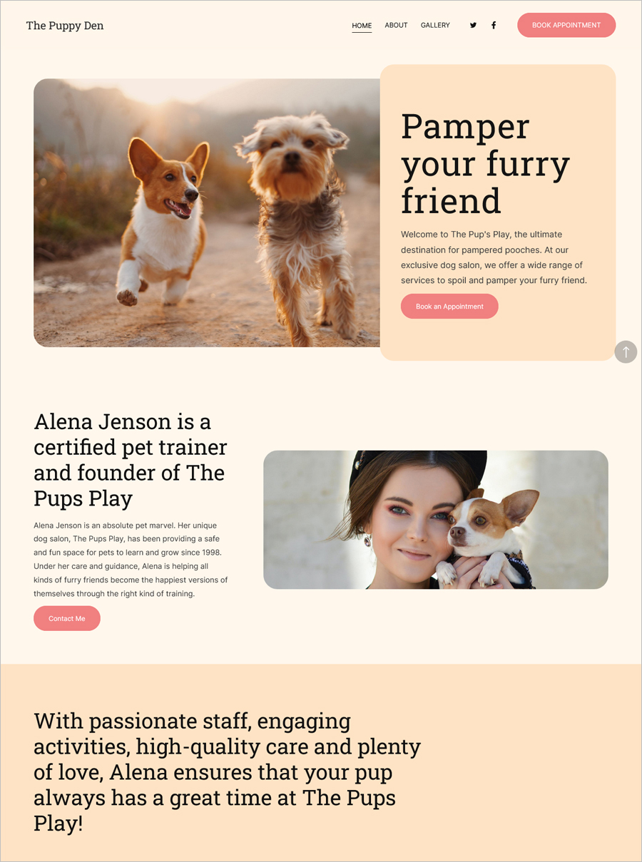 Free Pet Trainer Website Template