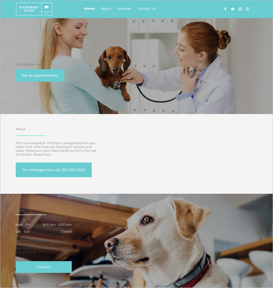 Free Veterinary Clinic Website Template