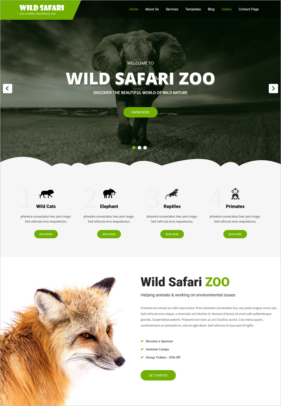 Free Wild Safari Lite WordPre Theme