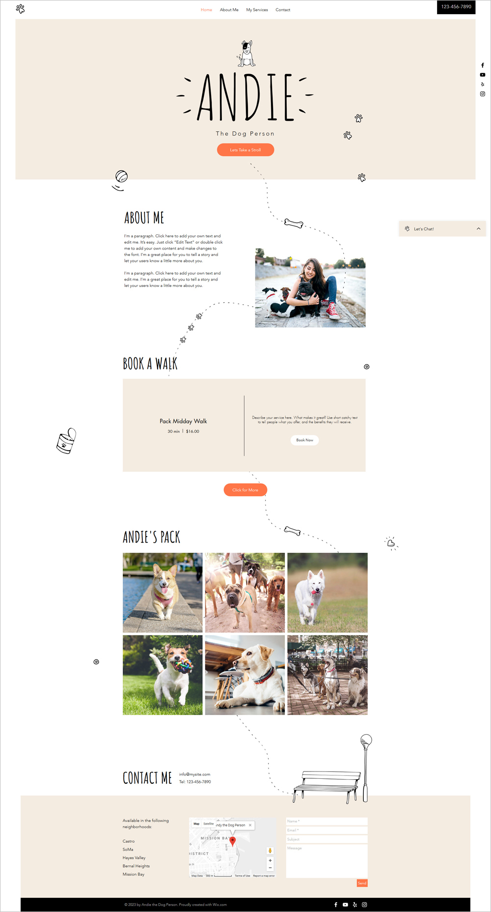 Free The Dog Walker Website Template