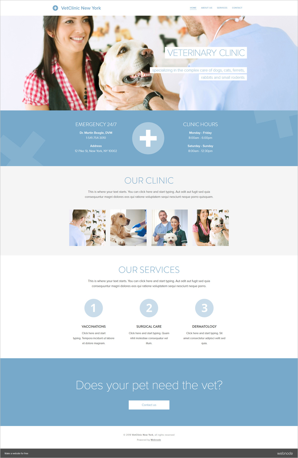 Free Veterinary Clinic Website Template