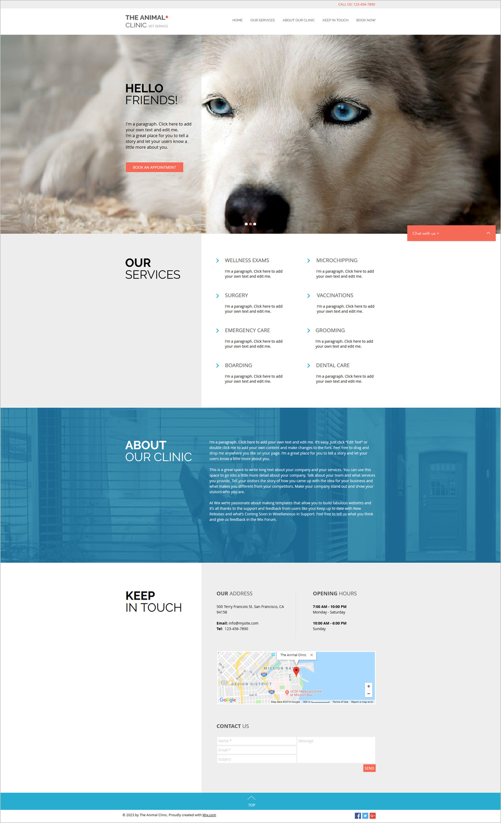 Free Animal Clinic Website Template