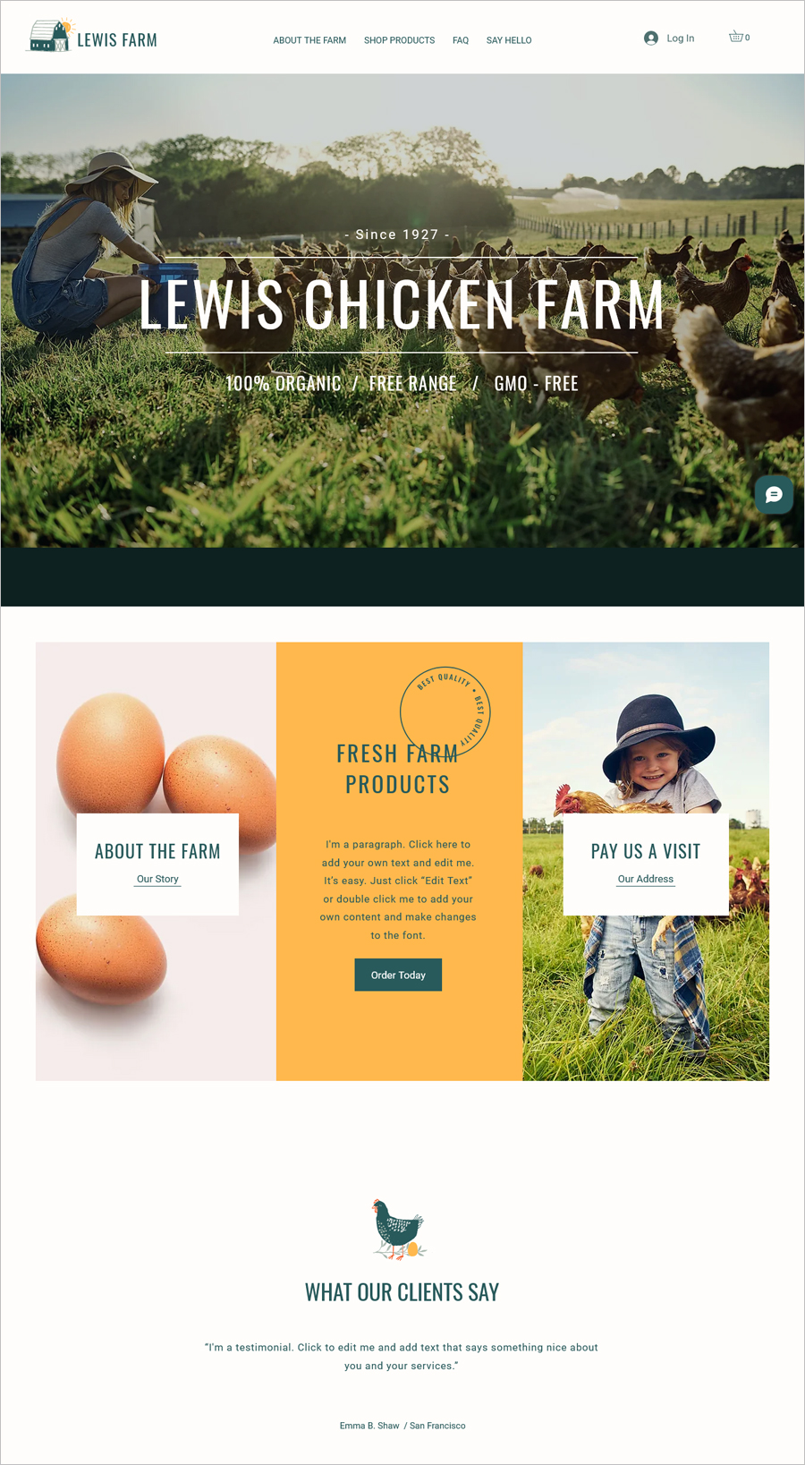 Free Lewis Farm Website Template