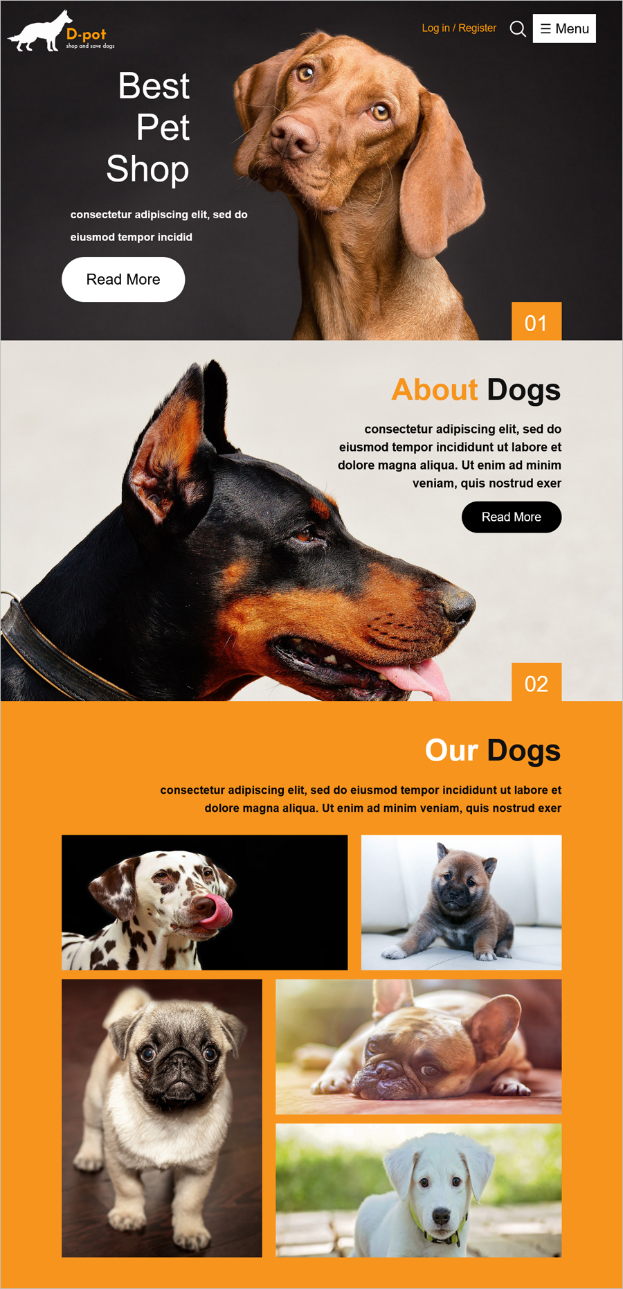 Free Pet Shop Html Template