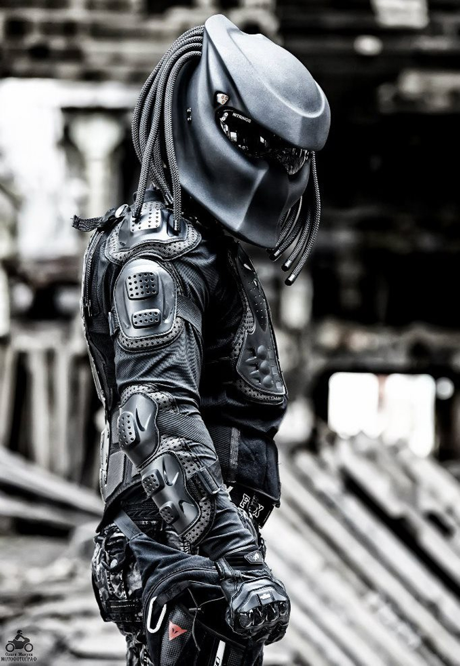 Predator Motorcycle Helmet by Nitrinos