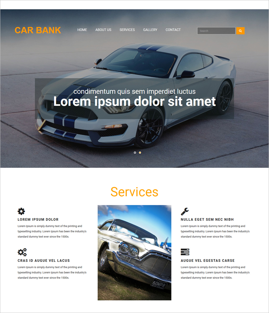 Free Car Bank Website Template
