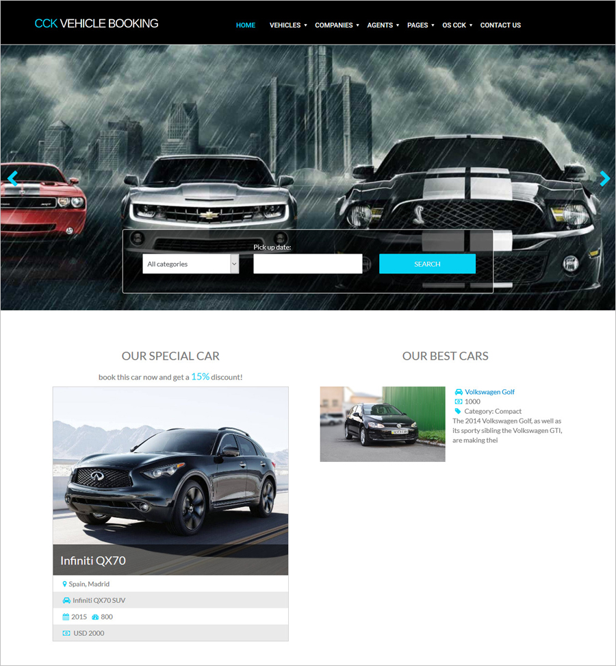 Free Car Booking Joomla Theme