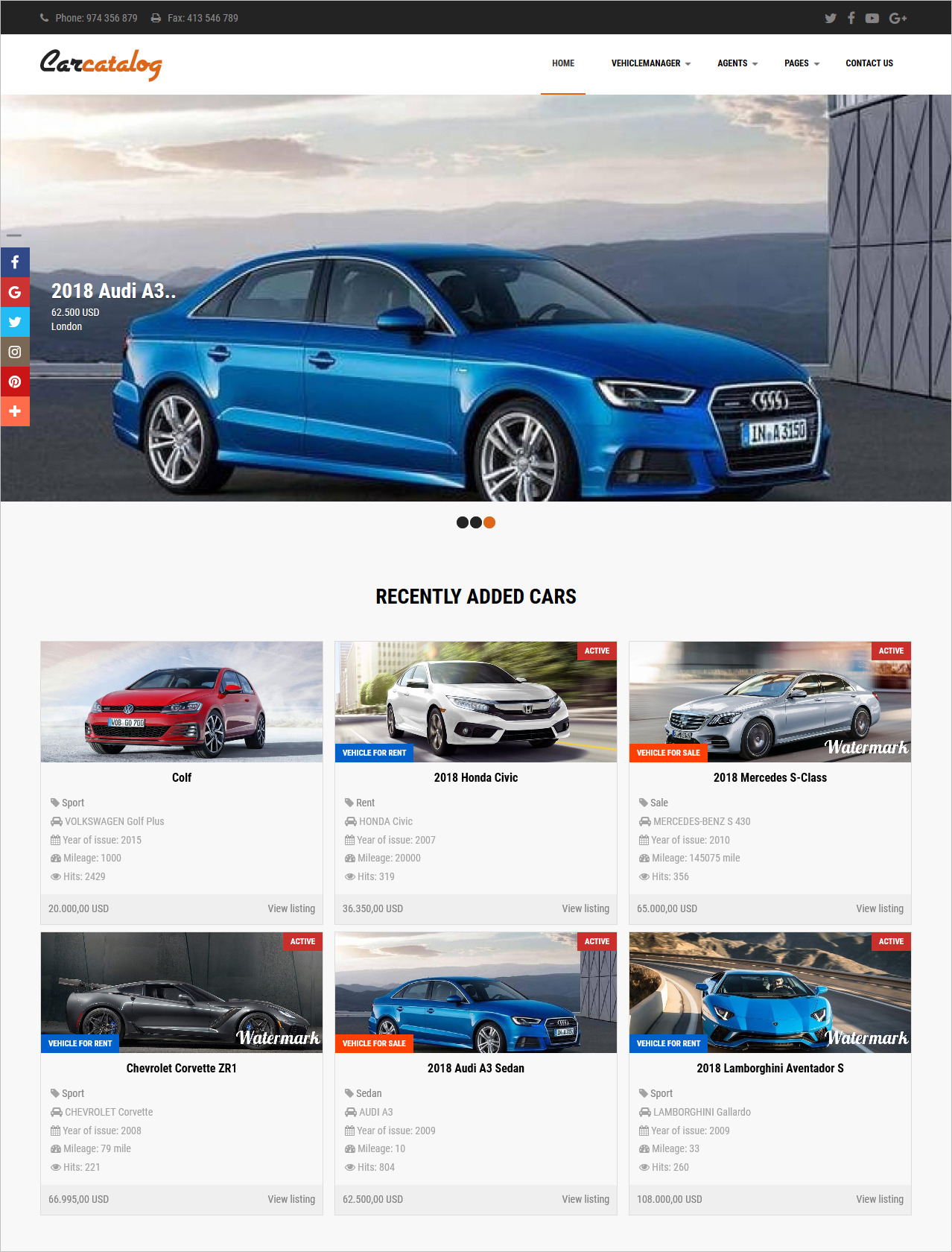 Free Car Catalog Joomla Theme