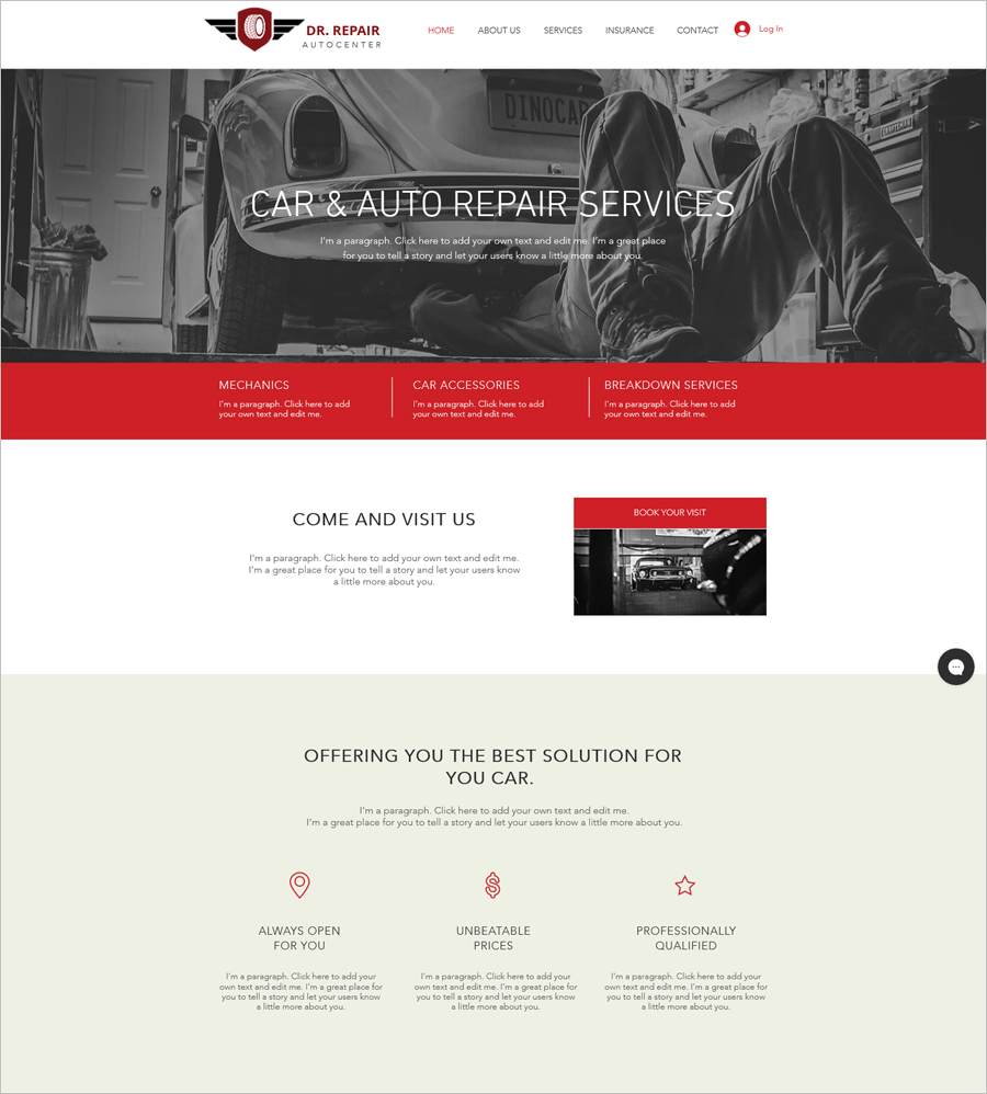 Free Car Mechanic Website Template