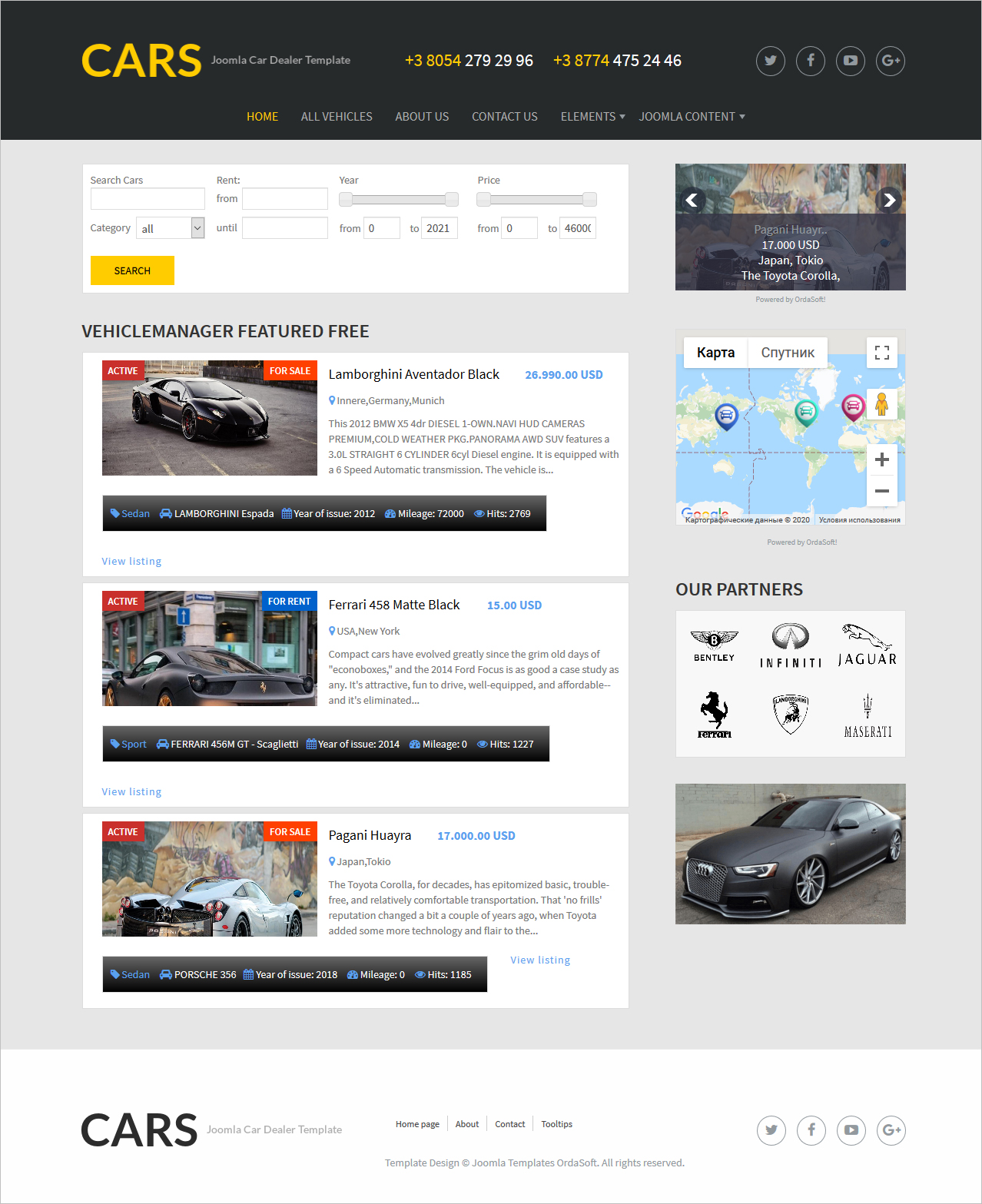 Free Car Dealer Joomla Theme