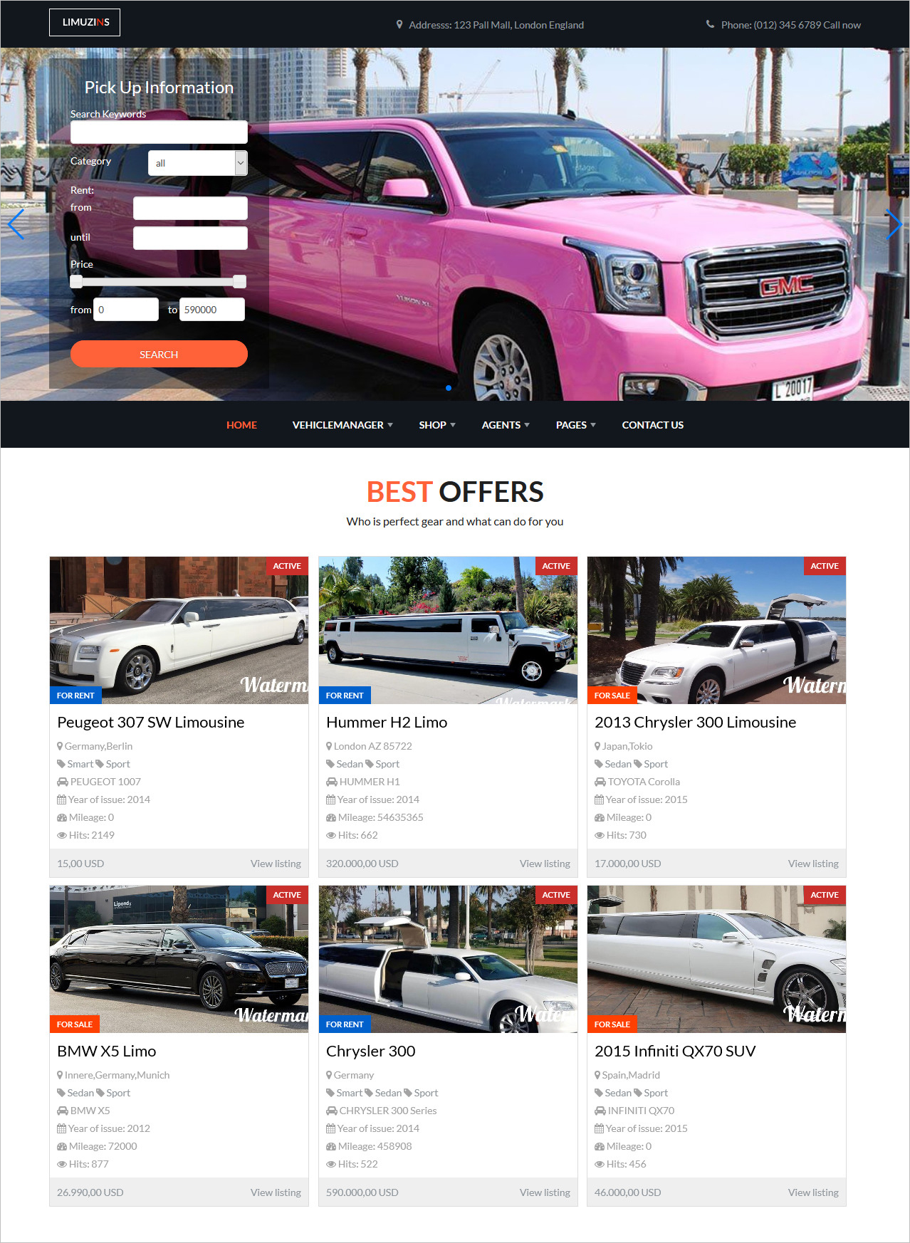 Free Luxury Car Rental Joomla Website Template