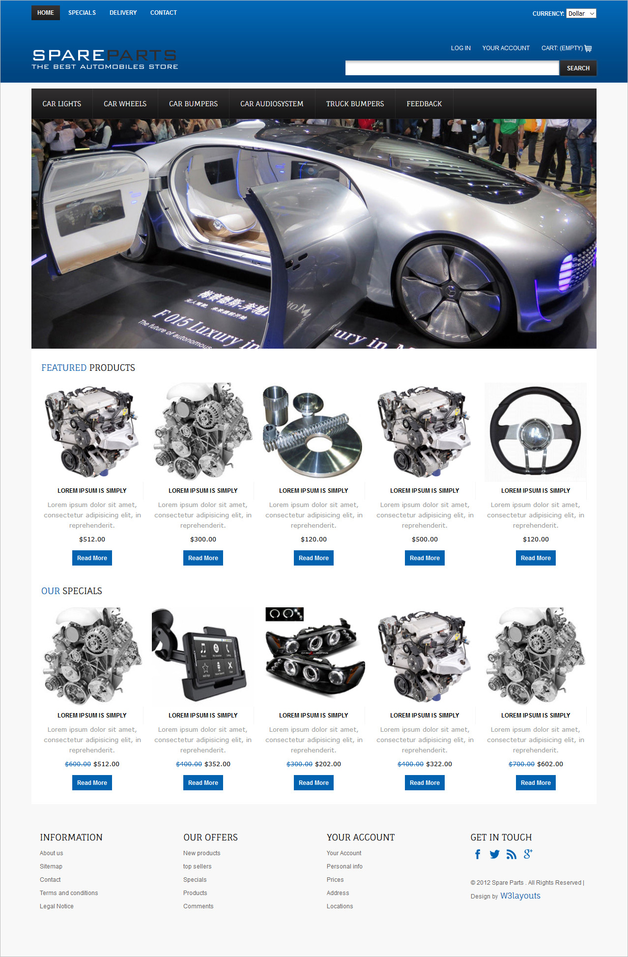 Free Spare Parts Website Template