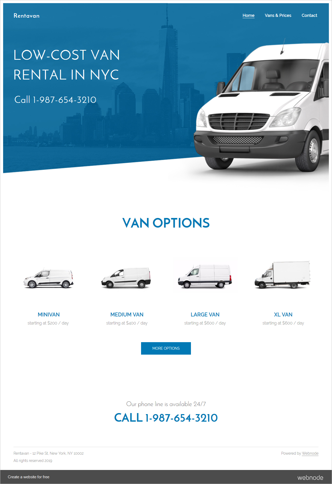 Free Van Rental Template