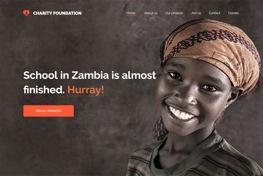 Free Charity Foundation Website Template
