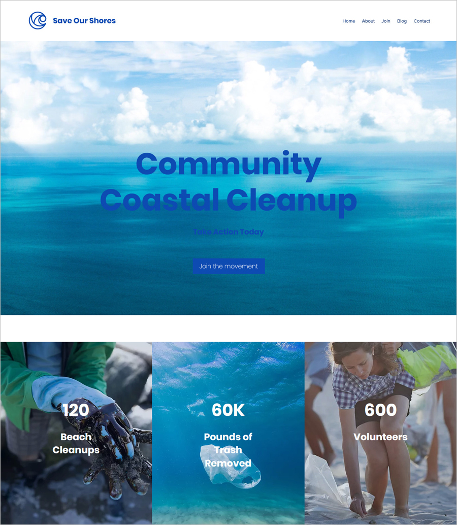 Free Ocean Cleaning Project Website Template