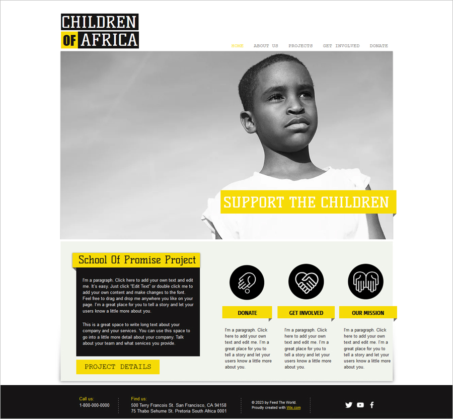 Free Feed The World Website Template