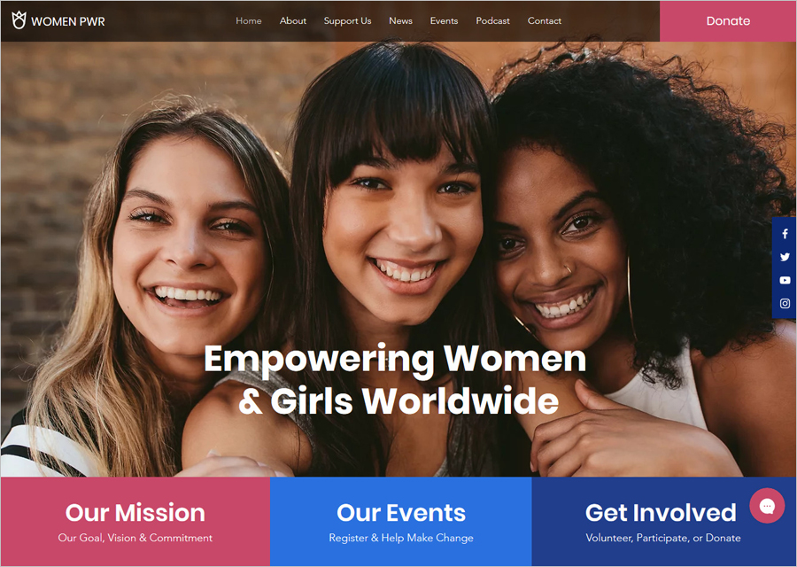 Free Women Empowerment NGO Website Template