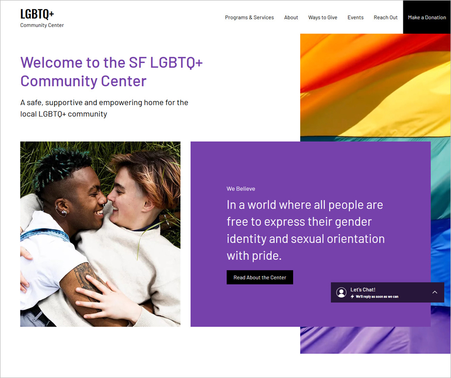 Free LGBTQ Community Center Website Template