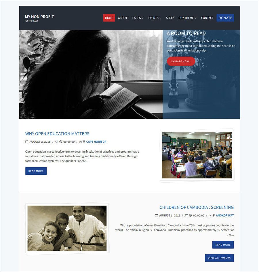 Free Charity Review WordPress Theme