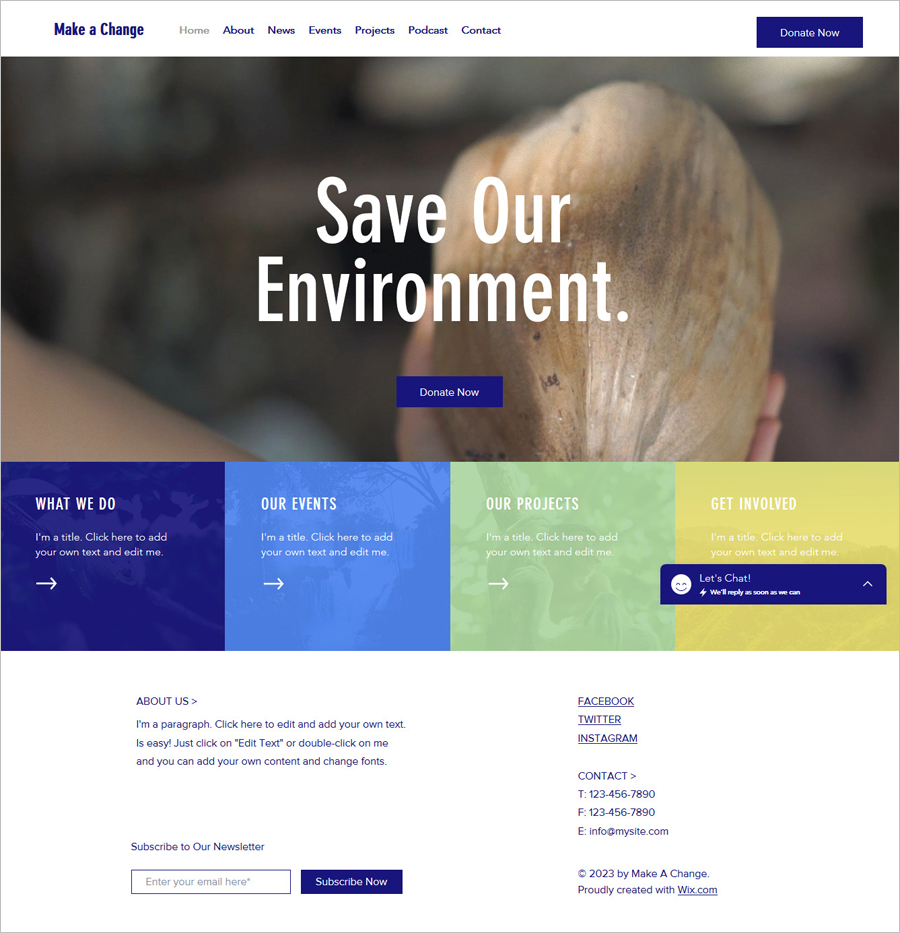 Free Environmental NGO Website Template