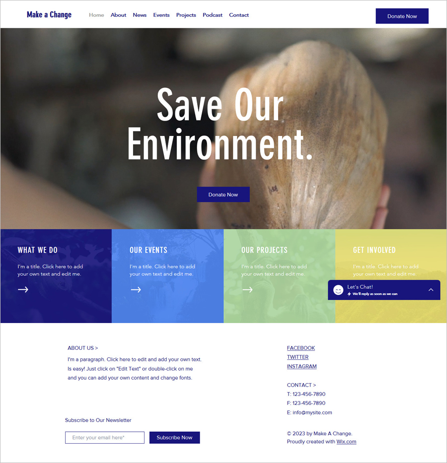 Free Environmental NGO Website Template