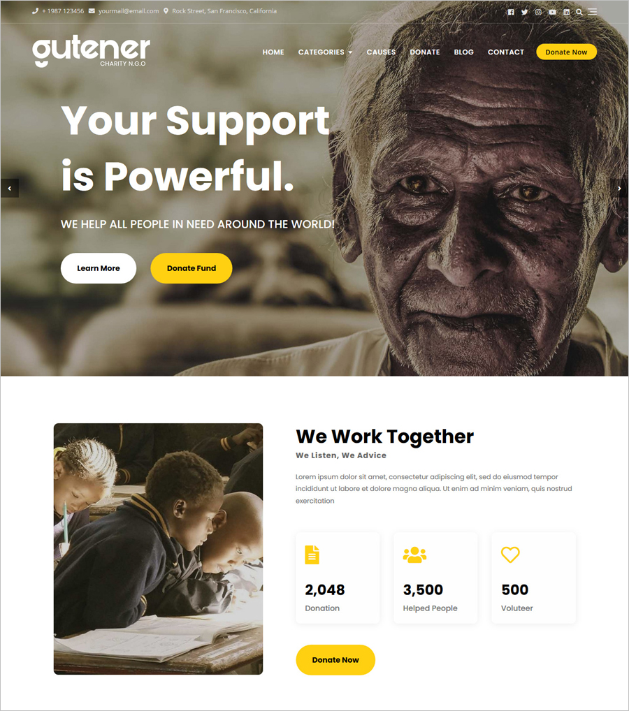 Free Charity, NGO & Fundraising WordPress Theme