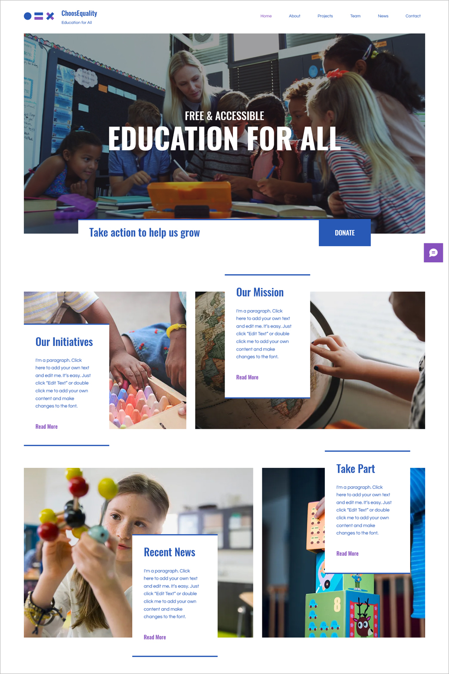 Free Education for All Website Template