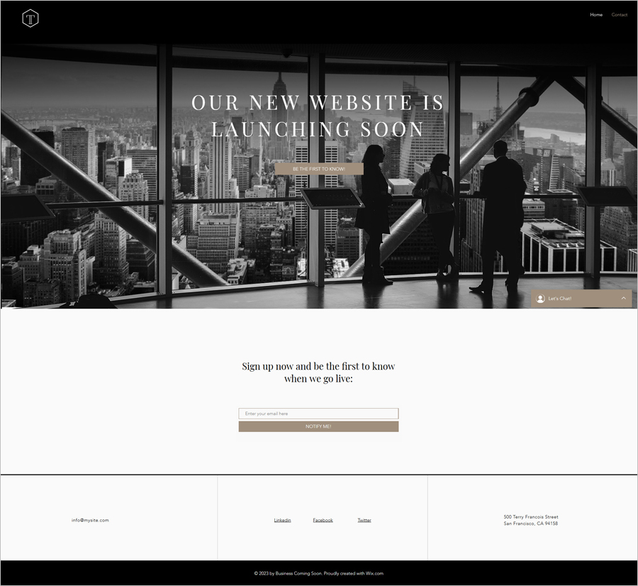Free Business Coming Soon Website Template