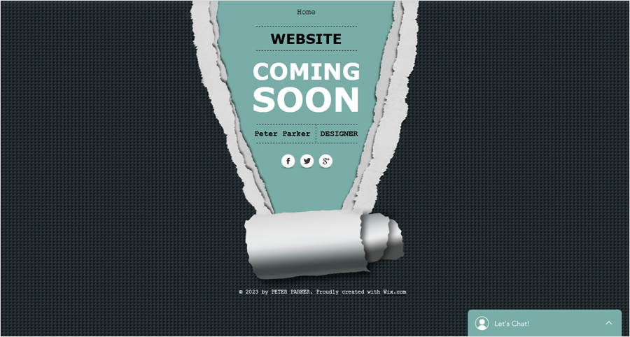 Free Coming Soon Website Template with Chat