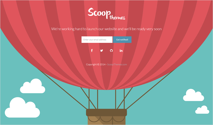 Free Animated Coming Soon Theme with Email Notification Form