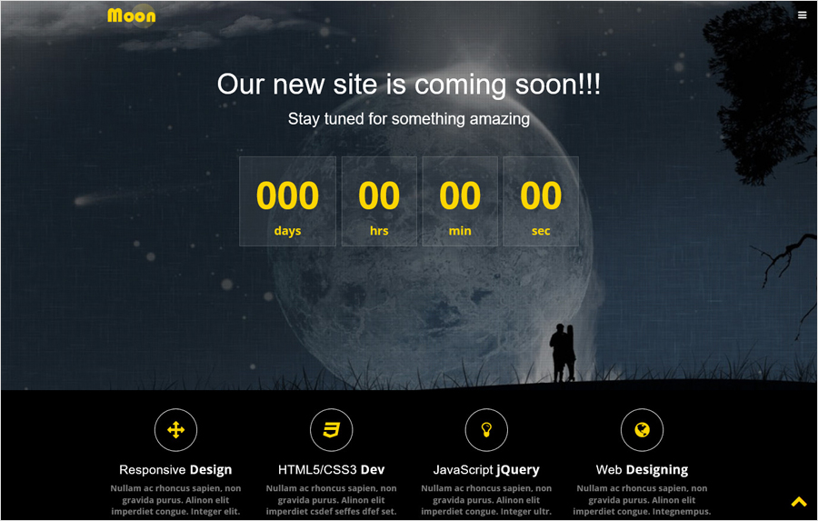 Moon - Free HTML5/CSS3 Coming Soon Template