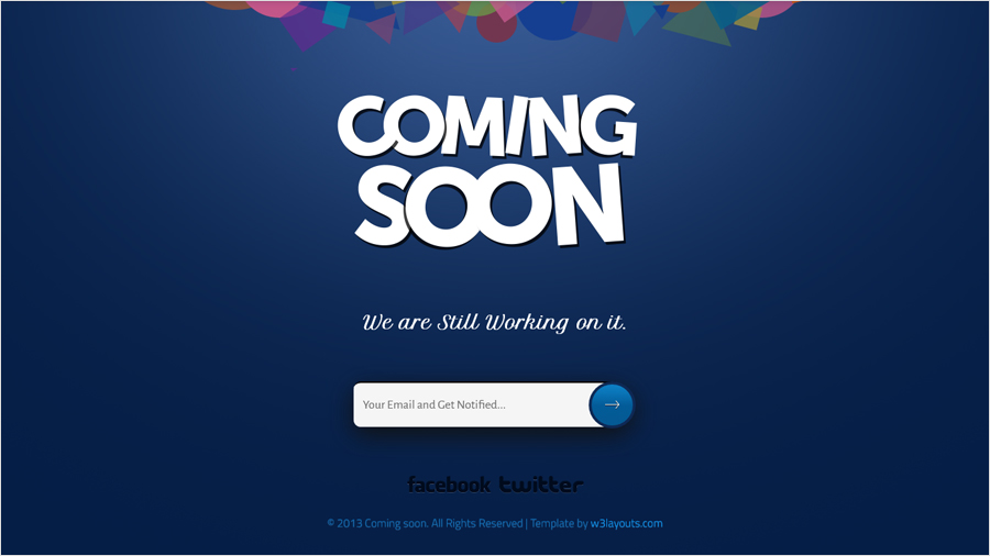 Free Coming Soon Website Template with Email Notification Form