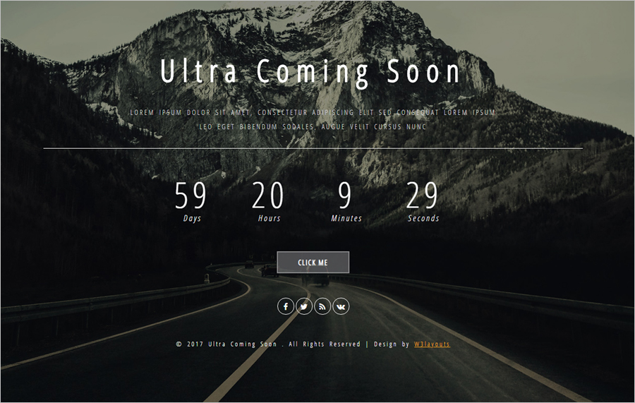 Ultra Coming Soon Free Website Template