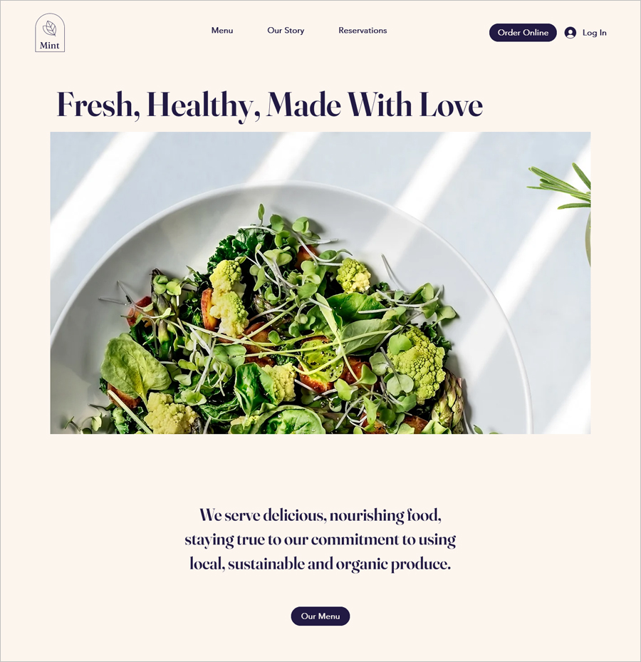 Vegetarian Restaurant Website Template