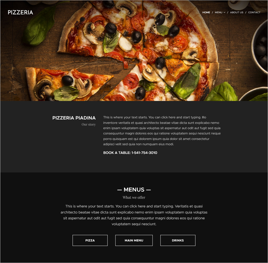 Pizzeria Piadina Website Template