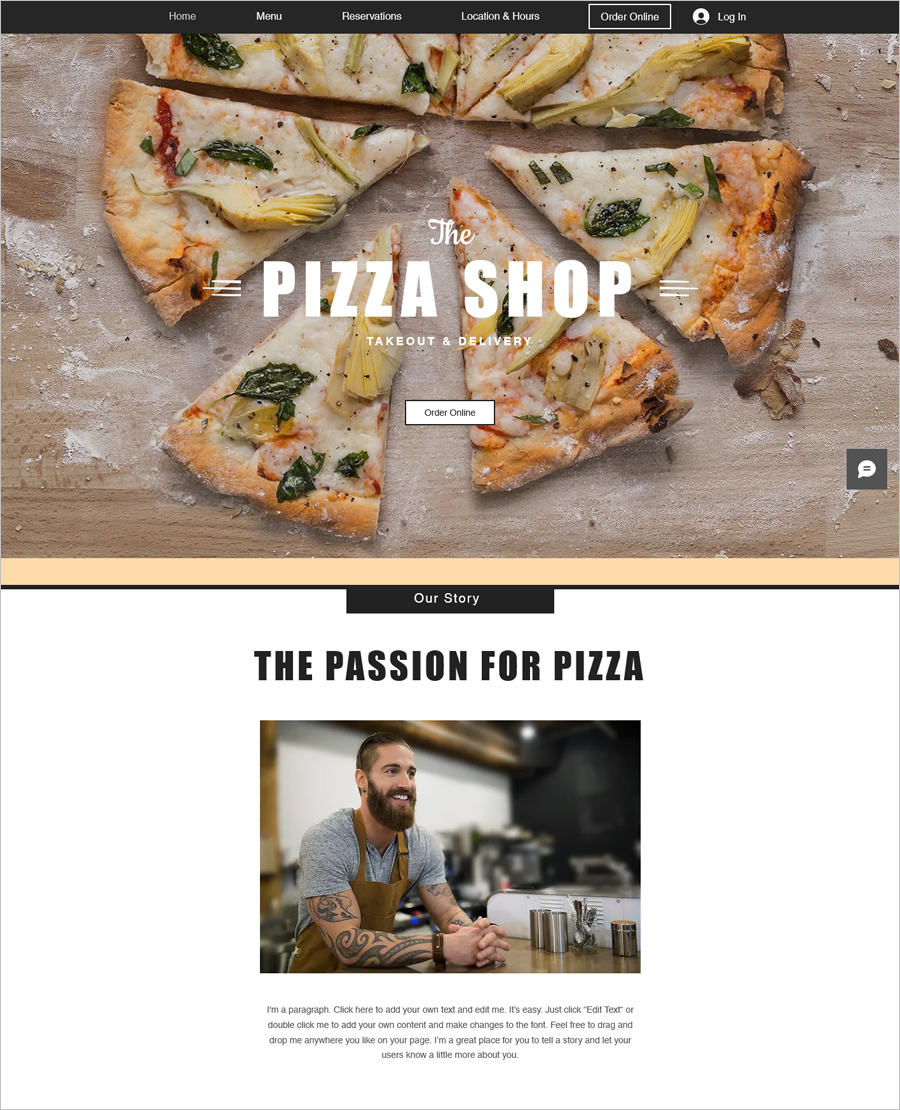 Free Pizza Restaurant Website Template