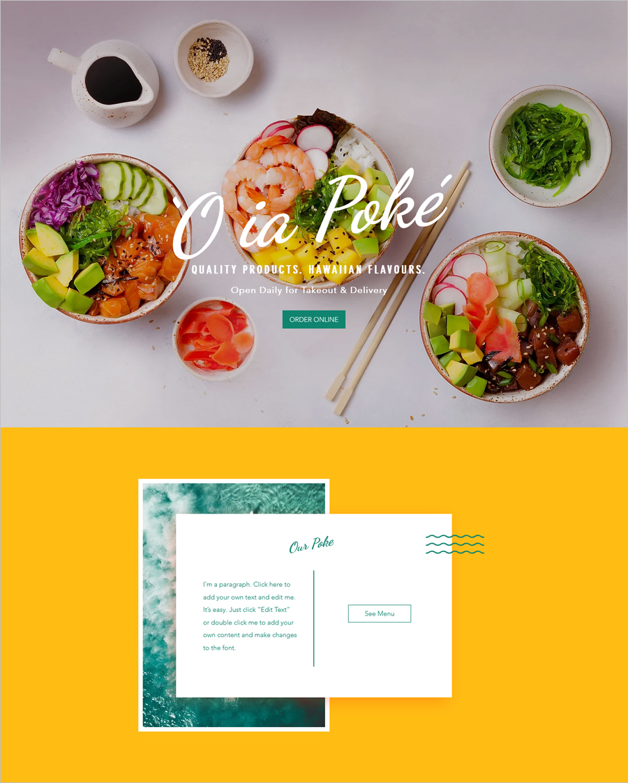 Free Poke Restaurant Website Template