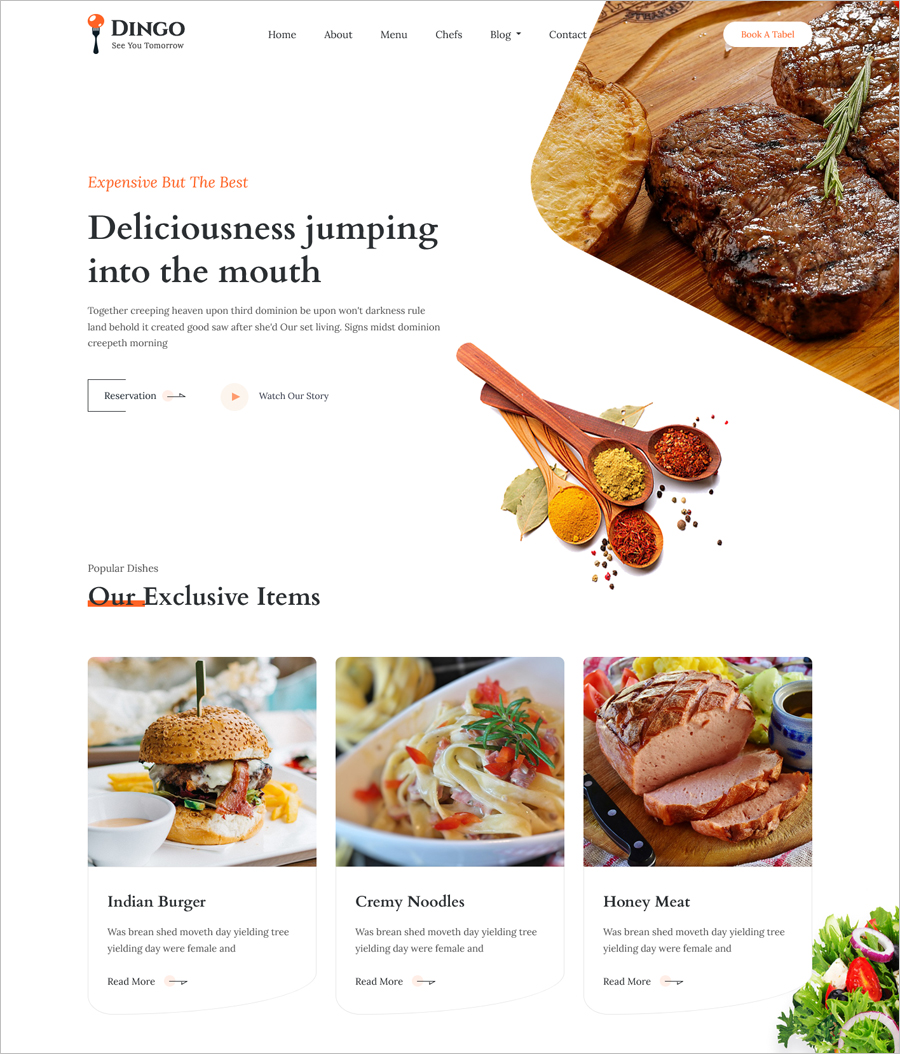 Free Bootstrap 4 HTML5 Restaurant Website Template