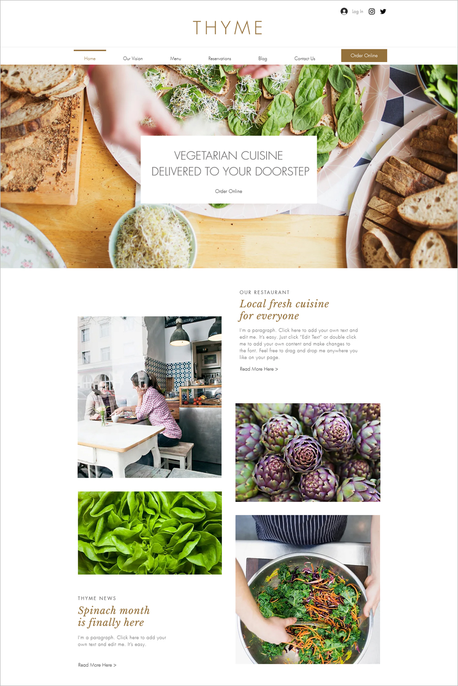 Free Vegetarian Restaurant Website Template