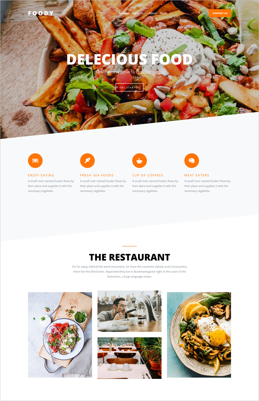 Free Chomp Restaurant Website Template