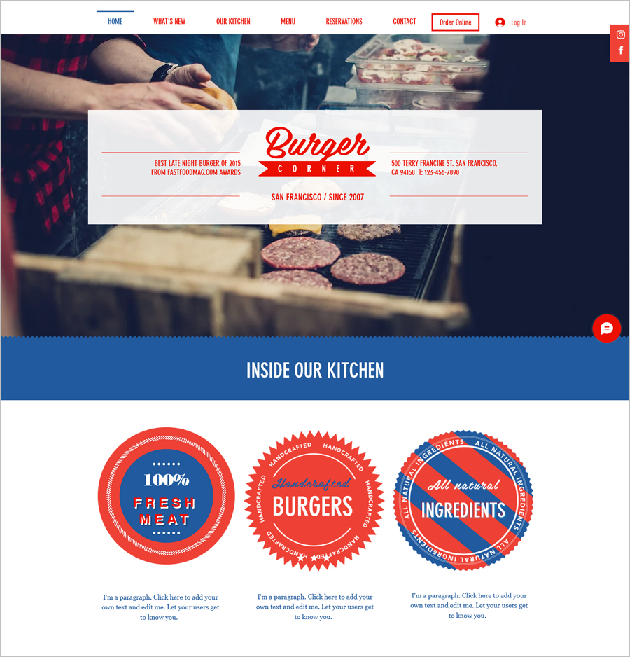 Free Fast Food Restaurant Website Template