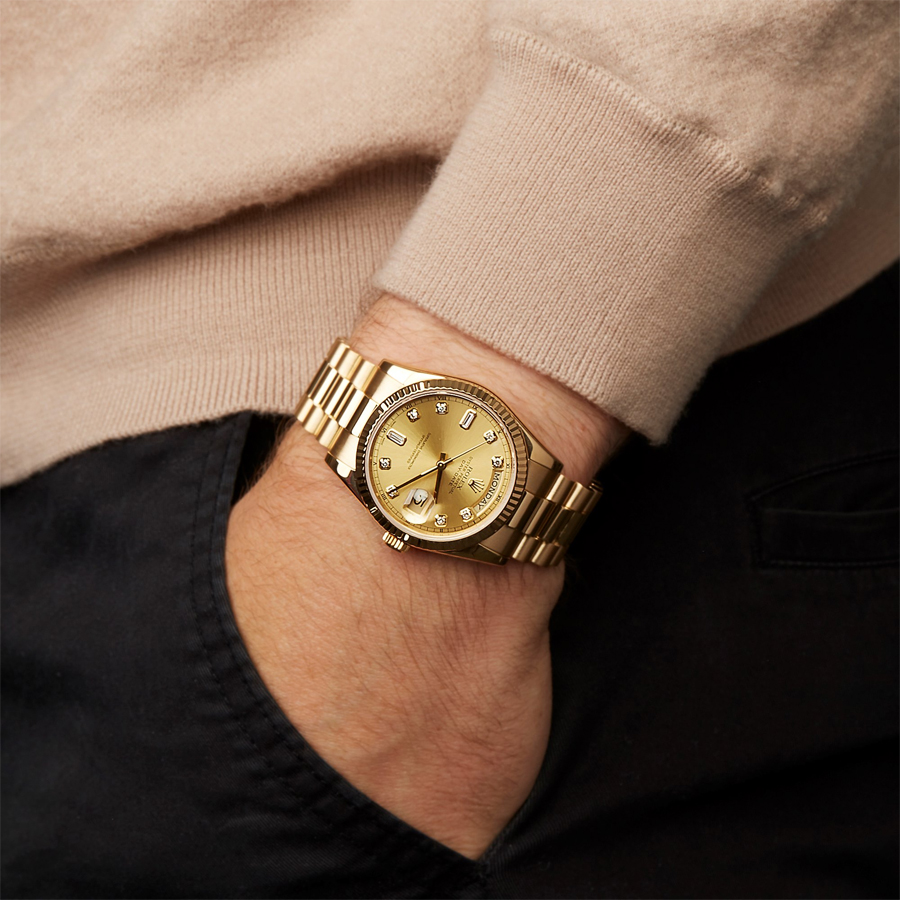Rolex Day-Date Yellow Gold with Diamond Index Dial