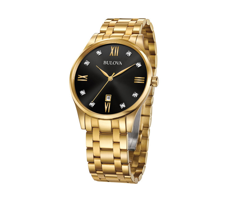Bulova Gold-Tone Men's Watch with Diamonds