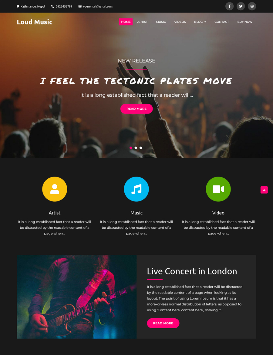 Free Loud Music WordPress Theme