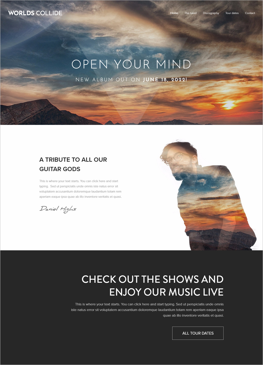 Free Poprock Band Website Template