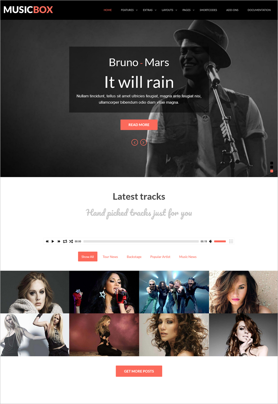 Free Music Box Joomla Website Template