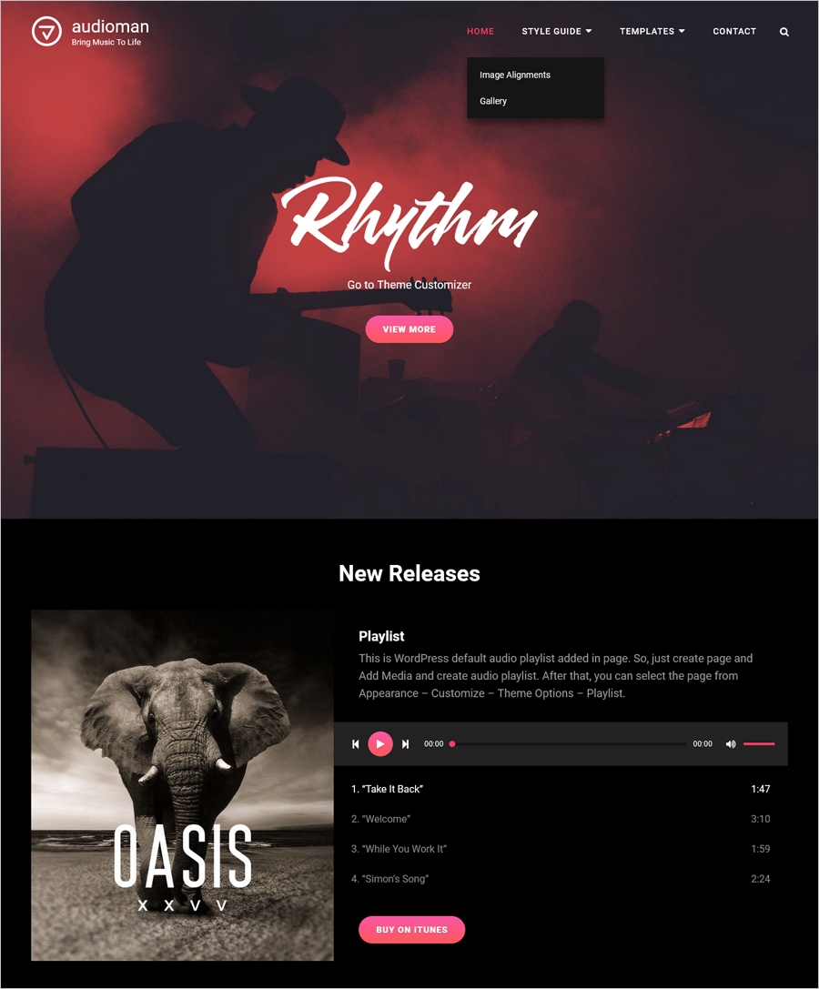 Free Audioman Website Template